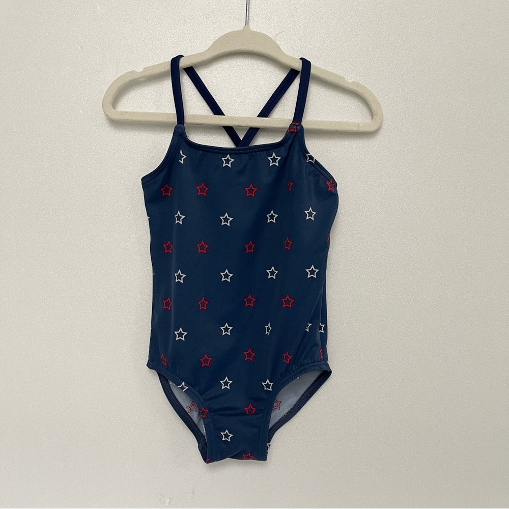 Amazon Essentials kids Americana patriotic toddler size 18M one-piece swimsuit